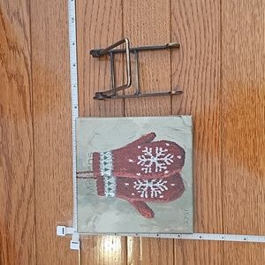 Cute winter canvas 5.4" square with stand